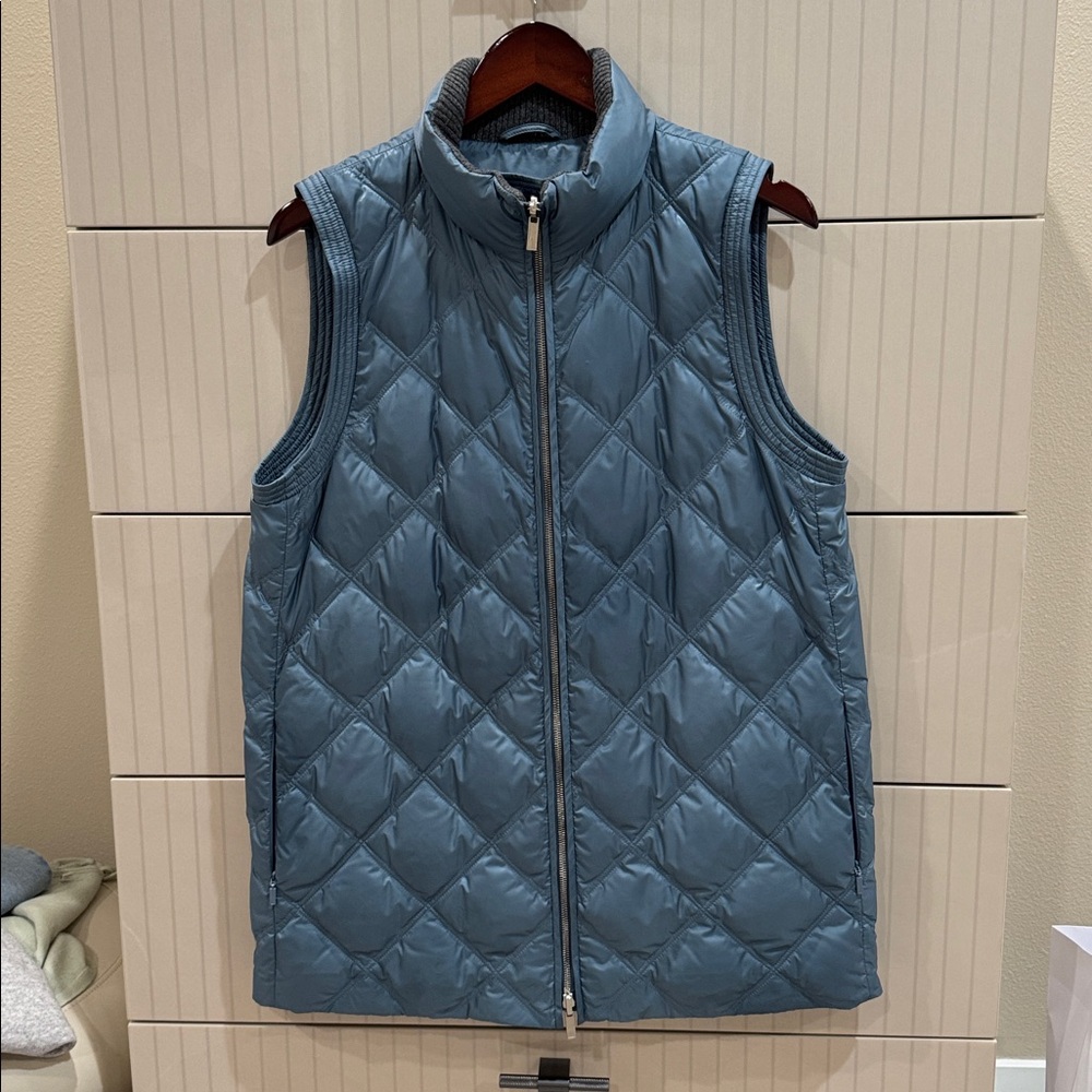 Lafayette 148 New York Blue Puffer Vest